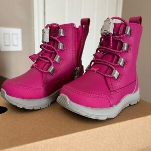 UGG Kids Fuchsia Boots with Silver Accents